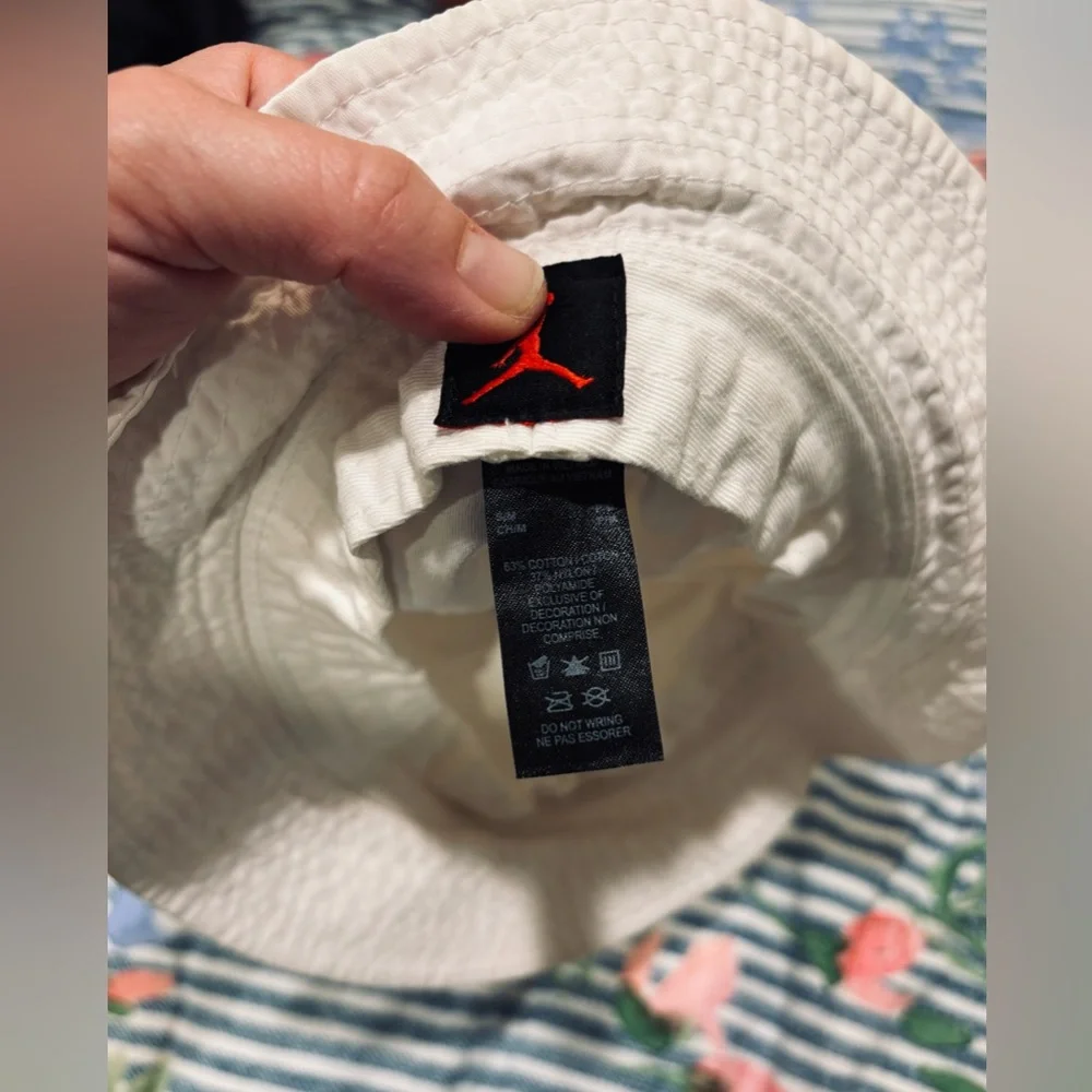 Jordan White Bucket Hat with Jumpman Logo